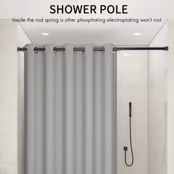 Telescopic Spring Tension Curtain Rail Pole Rods,70~120cm,Black