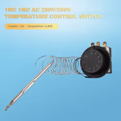 1NC 1NO AC 250V/380V 16A 0-40C Temperature Control Switch Capillary Thermostat