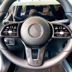 Car Carbon Fiber Steering Wheel Panel Cover Trim for Mercedes Benz