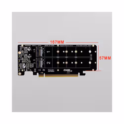Double-Sided 4-Disk NVME RAID Card PCIeX16 to M.2 M-Key NVMEx4SSD