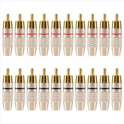 20 Pcs RCA Plug Audio Video Locking Cable Connector Gold Plated