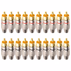 20 Pcs RCA Plug Audio Video Locking Cable Connector Gold Plated