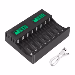 Battery Charger Smart 8-Slot Chargers for AA/AAA NiCd NiMh AA Charger