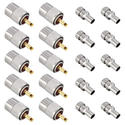 10 Pack UHF/PL-259 Solder Connector Plug with Reducer for RG8X, RG8