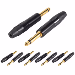 10Pcs Plug Mono 6.35 Mm 6.5Mm Stereo Jack Plug Black