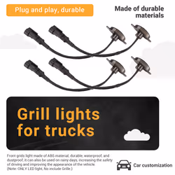 4X Raptor Style Smoked Lens Amber LED Front Grille Running Lights