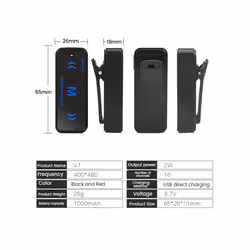 2Pcs Mini Walkie Talkie 400-470MHz 2-Way Radio 3W Transceiver