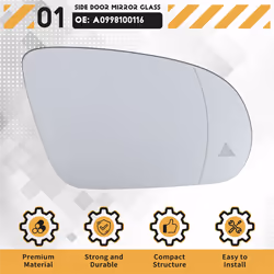 Right Side Wing Rearview Mirror Glass Blind Spot Heated