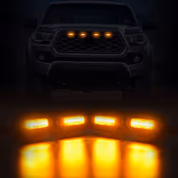 4PCS LED Front Grill Lights for Toyota Tacoma Raptor TRD,Yellow Light