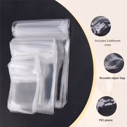 150Pcs 3 Sizes Clear Earring Bags,for Jewelry Rings Necklace Bracelet