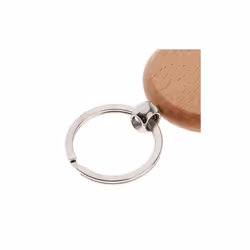 40Pcs Blank Round Wooden Key Chain Diy Wood Keychains Key Tags