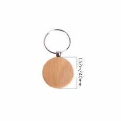 40Pcs Blank Round Wooden Key Chain Diy Wood Keychains Key Tags