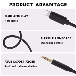 Car AUX Cable for iPhone Audio Cable Aux Cable to 3.5mm Premium Audio