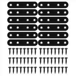 12 PCS Straight Brackets Stainless Steel Brace Flat Metal for Wood