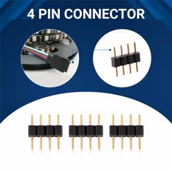 50Pcs 4 Pin Rgb Led Male Plug Adapter for 3528 5050 Strip Light