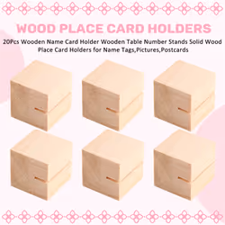 20Pcs Wooden Name Card Holder Wooden Table Number Stands Solid Wood