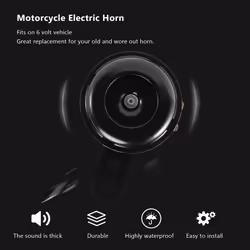 6V Black Mount Electric Horn for Car Motorcycle Truck Vehicle