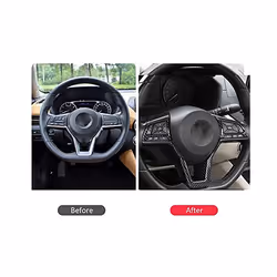 Carbon Fiber Steering Wheel Decoration Cover Frame Trim for Nissan