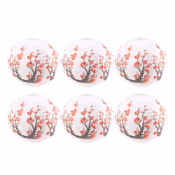 6 Pack Cherry Flowers Paper Lantern for Home Wedding Party Decoration