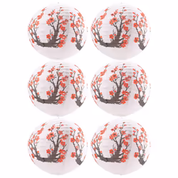 6 Pack Cherry Flowers Paper Lantern for Home Wedding Party Decoration