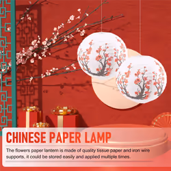 6 Pack Cherry Flowers Paper Lantern for Home Wedding Party Decoration
