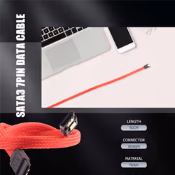 50CM SATA 3.0 III SATA3 7pin Data Cable 6Gb/s SSD Cables(Red)