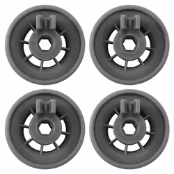 4 x Dishwasher Lower Basket Rail Wheels for Bosch Neff Grey 165314