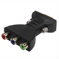3 RCA RGB Female to HD 15-Pin VGA Style Video Jack Adapter Conventer