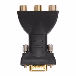 3 RCA RGB Female to HD 15-Pin VGA Style Video Jack Adapter Conventer