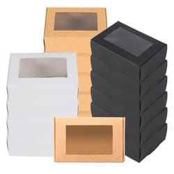 30 Pcs Mini Paper Box for Soap Treat Bakery Candy(Black Brown White)