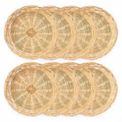 8 Pack Bamboo Paper Plate Holders, 10 Inches Reusable
