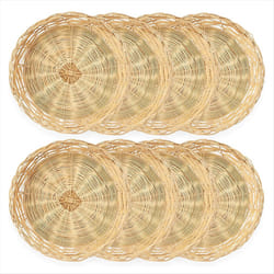 8 Pack Bamboo Paper Plate Holders, 10 Inches Reusable