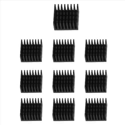 10x Black Aluminum Cooler Radiator Heat Sink Heatsink 20 x 20 x 10mm