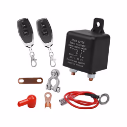Remote Battery Disconnect Switch, 12V 200A Dual Remote Control Switch