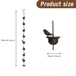 Rain Chains for Gutters Mobile Birds on Cups Rain Chimes
