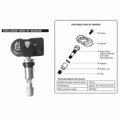 8Pcs Programmable TPMS MX Sensor 315MHZ+433MHz Tire Pressure Sensor