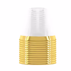 Plastic Cup 9 Oz Hard Disposable Cup-Gold Rim