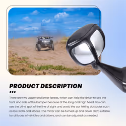 Car Rear View Blind Spot Mirror Adjustable Wide Angle Head Cover