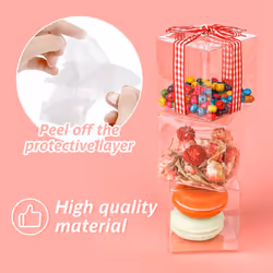 50Pcs Clear Plastic Boxes for Gifts Pvc Packing Box Gift Packaging