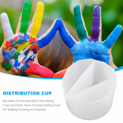 3 Channels Split Color Mixing Cups for Paints, Resin Painting Tools