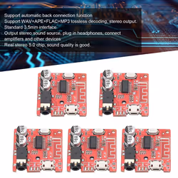 5PCS DIY Bluetooth 5.0 Receiver Board,Speaker Amplifier Module