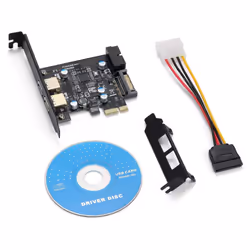PCI-E to USB 3.2 Gen 1 Adapter Card, 5Gbps PCI Express (PCIe)