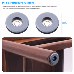 48Pcs Furniture Gliders PTFE Easy Moving Sliders (25Mm Round)