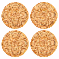 4 Pcs Rattan Trivets for Hot Hot Pads,Durable Pot Holder