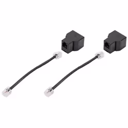 2PCS RJ11 Telephone Cable Splitter 6P4C 2 Ports Splitter Adapter