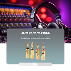 Gold plated Banana Plugs 2 Red 2 Black 4mm 4 pcs LL68-4BP1