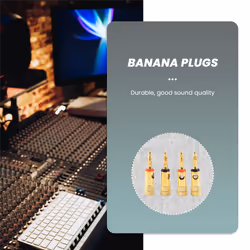 Gold plated Banana Plugs 2 Red 2 Black 4mm 4 pcs LL68-4BP1