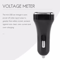 Car Charger Meter Battery Monitor with LED Voltage & Amps Display