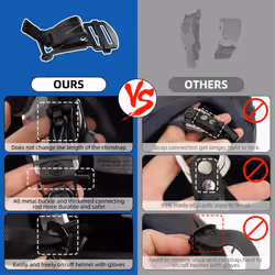 Helmet Quick Release Buckle Replacement Kit, Ratcheted Helmets black