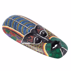 Mask Wall Hanging Solid Wood Carving Painted Facebook Wall Decor A